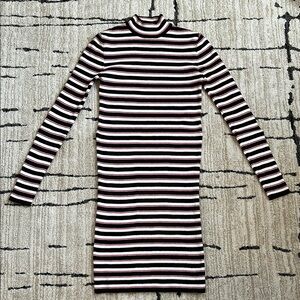 Forever 21 Striped Mock-Neck Knit Dress, Size S